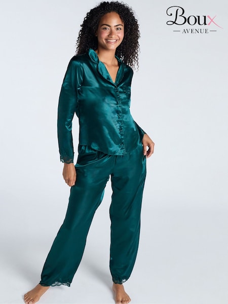 Boux Avenue Amelia Satin Long Pyjamas Set (AB4803) | 201 LEI