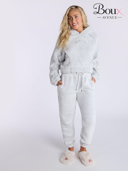 Boux Avenue Cosy Borg Hoodie and Joggers Lounge Set (AB4834) | 136 QAR