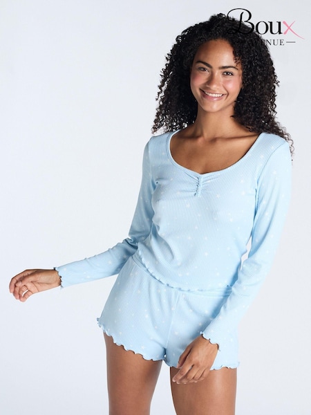 Boux Avenue Rib Star Long Sleeve Top & Shorts Pyjama Set (AB4906) | 24 €