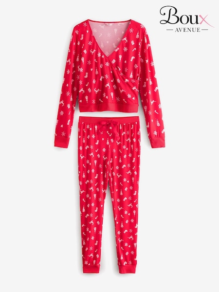 Boux Avenue Red Christmas Top and Leggings Pyjamas Set (AB4911) | €25