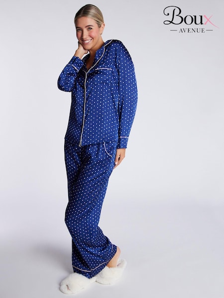 Boux Avenue Blue Luxe Satin Spot Pyjama Set (AB4927) | 29 €