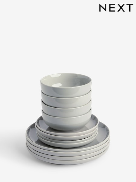 12 Piece Grey Moderna Dinner Set (AB4969) | AZN 90