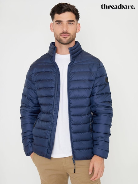 Threadbare Blue Showerproof Matte Finish Padded Funnel Neck Jacket (AB5034) | €26