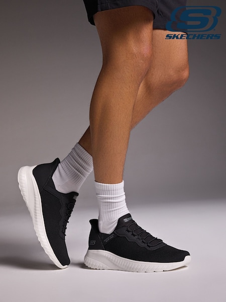 Skechers Dark Black Bobs Squad Chaos Daily Hype Slip In Trainers (AB5123) | €99
