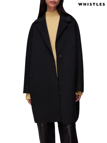 Whistles Julia Double Faced Black Coat (AB5160) | AED870