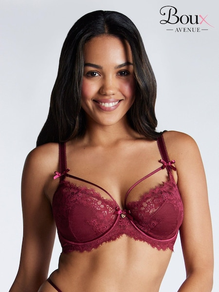 Boux Avenue Red Yonina Padded Balcony Bra (AB5230) | 158 LEI