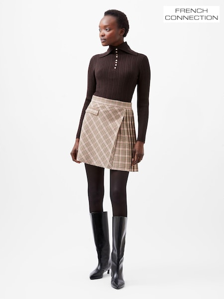 French Connection Gina Checks Pleated Mini Skirt (AB5290) | 303 LEI
