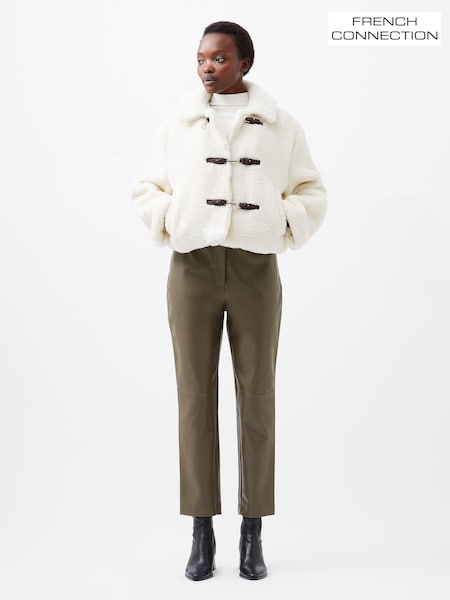 French Connection Cream Alex Faux Fur Jacket (AB5299) | €89