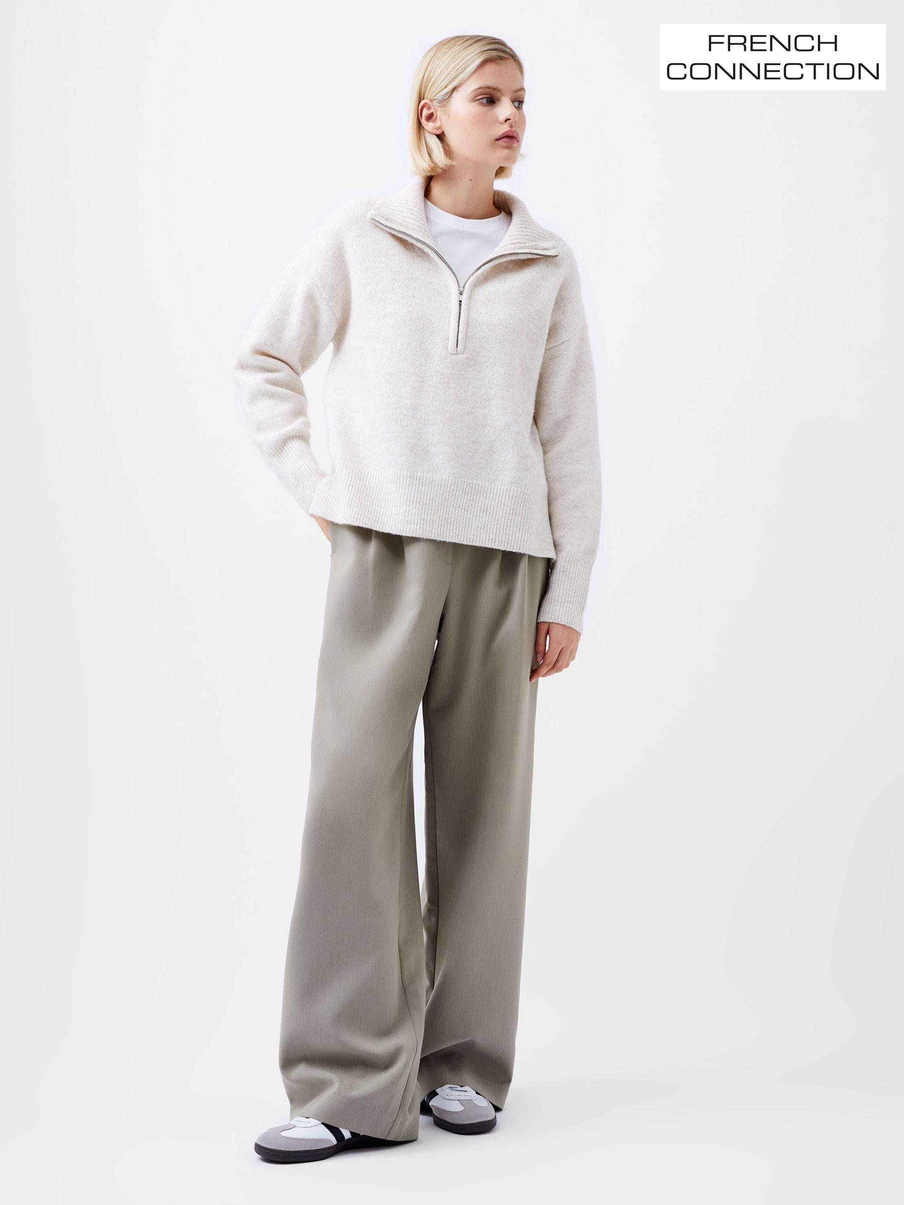 French Connection Cream Oversized Long Sleeve Workwear Jumpers Next Luxembourg