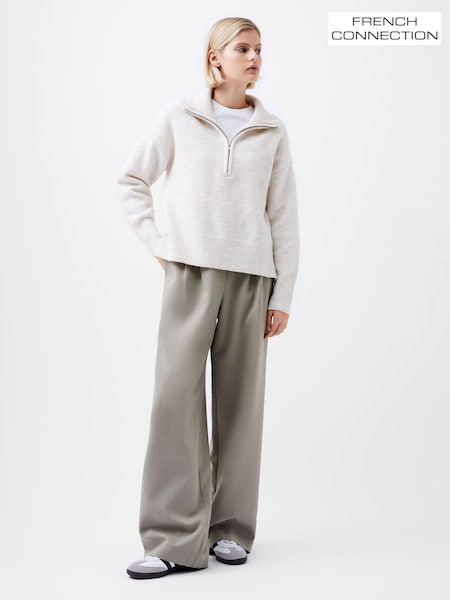 French Connection Cream Maddox Half Zip Jumper (AB5305) | €41.50