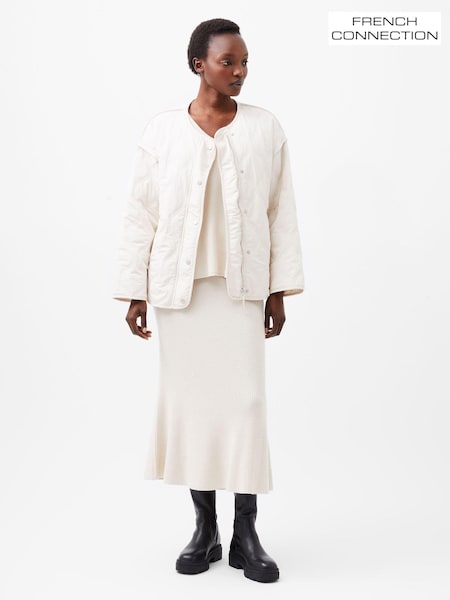 French Connection Cream Aris Quilted Jacket (AB5333) | €182
