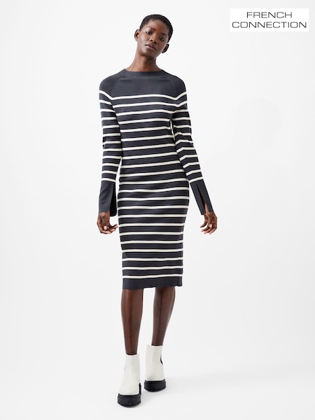 French Connection Blue Milena Striped Knit Midi Dress (AB5337) | 4,746 UAH