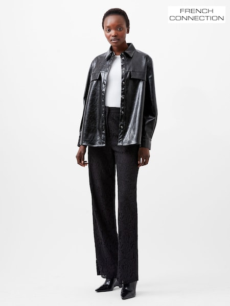 French Connection Black PU Emmett Overshirt (AB5378) | €95