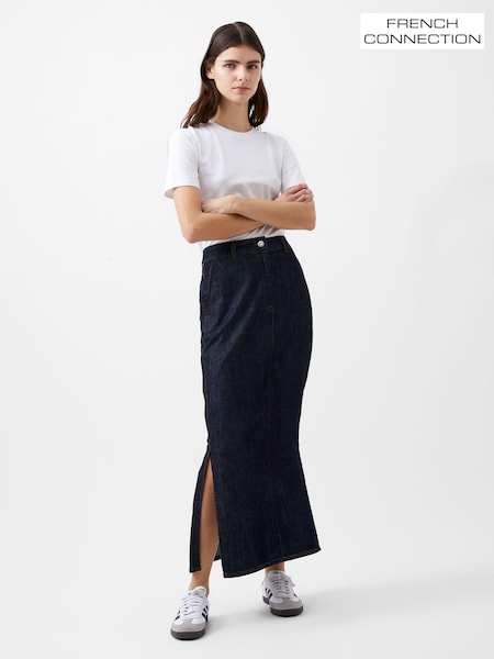 French Connection Blue 100% Cotton Finley Denim Maxi Skirt (AB5386) | € 41