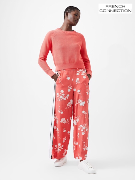 French Connection Red 100% Cotton Lily Mozart Crew Neck Jumper (AB5399) | ₪246