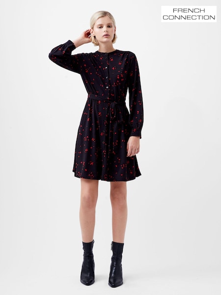 French Connection Floramour Meadow Long Sleeve Shirt Dress (AB5402) | 303 LEI