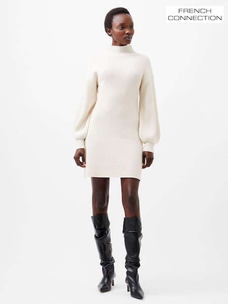 French Connection Cream Myla Babysoft Mini Dress (AB5416) | €35