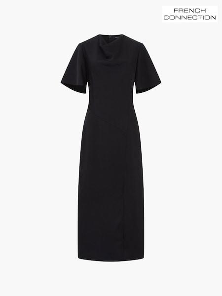 French Connection Black Fenix Satin Dress (AB5448) | 297 QAR
