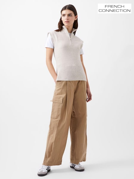 French Connection Cream Lightweight Half Zip Vest (AB5450) | €21.50