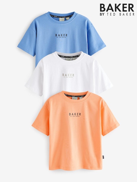 Orange/Blau/Weiß - Baker by Ted Baker 100% Cotton T-Shirts 3 Pack (AB5470) | 47 € - 53 €