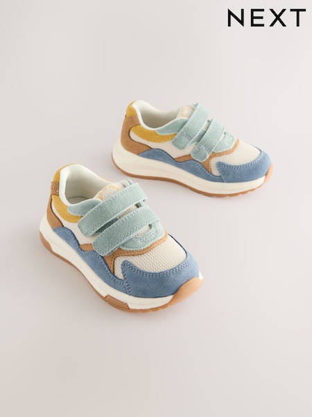 Blue Multi Suede Touch Fastening Trainers (AB5477) | BGN 74 - BGN 80