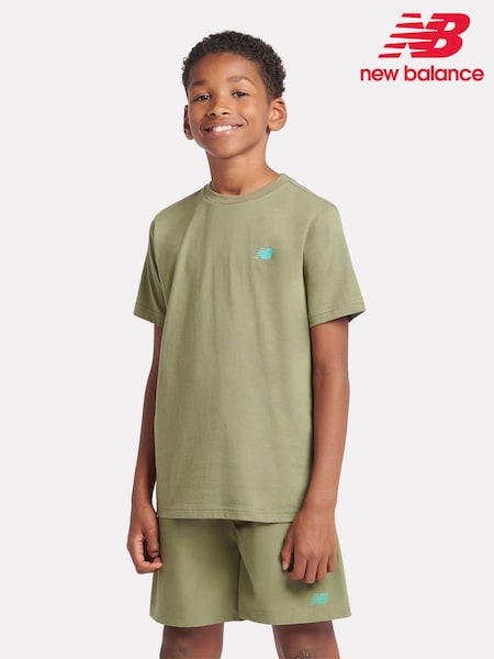 New Balance Green Boys Athletics AOP Logo T-Shirt (AB5503) | €36 - €43