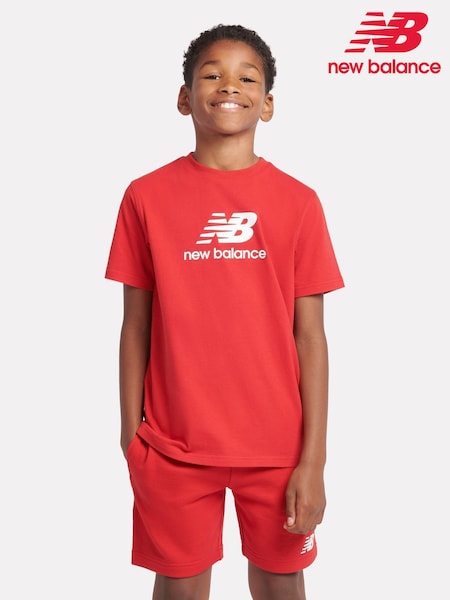 New Balance Boys Stacked Logo 100% Cotton T-Shirt (AB5506) | ‏89 ر.ق. - ‏109 ر.ق.
