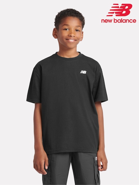 New Balance Black Kids Jersey Small Logo 100% Cotton T-Shirt (AB5509) | €27 - €32