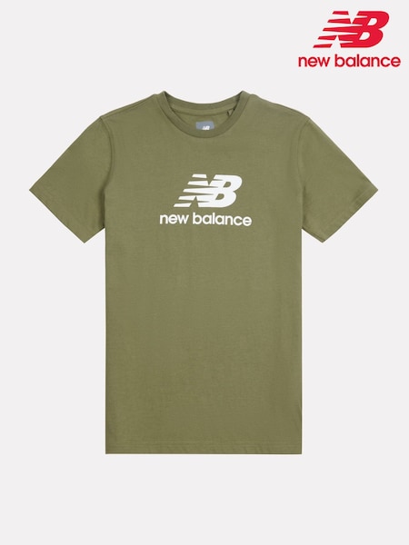 كاكي أخضر - New Balance Kids Jersey Stacked 100% Cotton Logo T-Shirt (AB5511) | ‏105 د.إ.‏ - ‏ 128‏ د.إ.