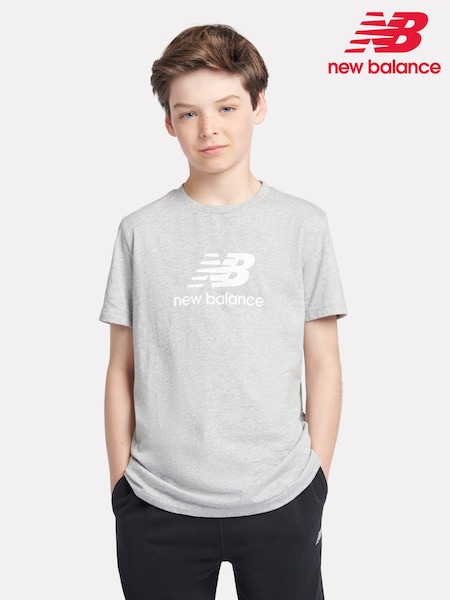 Gri - New Balance Kids Tricou din jerseu cu logo, 100% bumbac (AB5521) | 134 LEI - 164 LEI