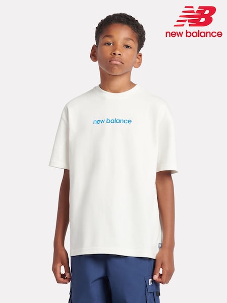 New Balance Cream Boys 100% Cotton Sport Coach T-Shirt (AB5529) | €33 - €40