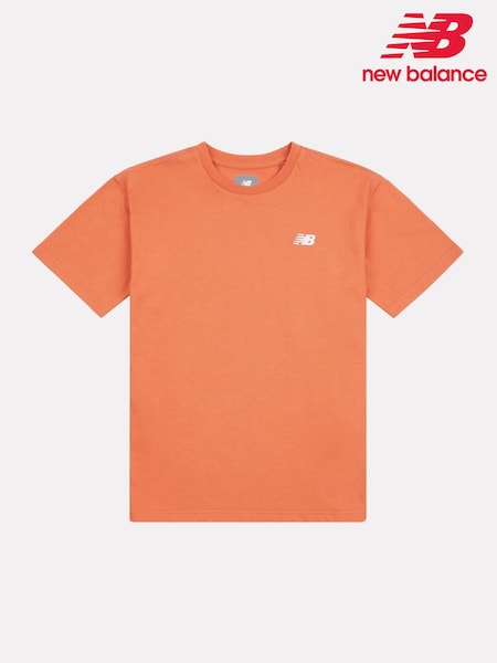 New Balance Orange Kids Jersey Small Logo 100% Cotton T-Shirt (AB5532) | ₪101 - ₪121