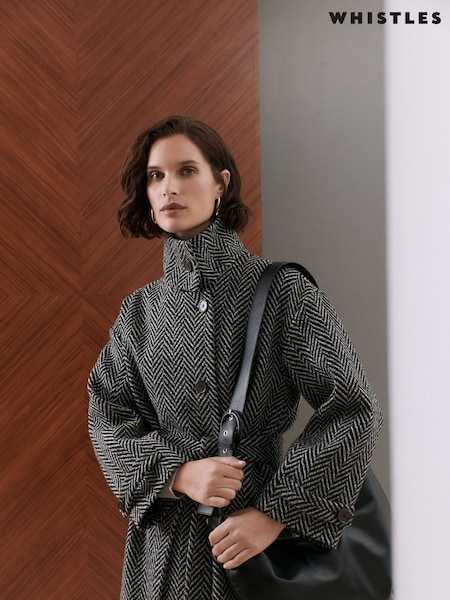 Whistles Natural Cosette Funnel Neck Coat (AB5535) | ₪1,655