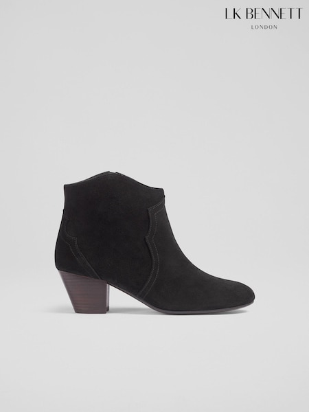 LK Bennett Black Leida Western Boots (AB5536) | AED870
