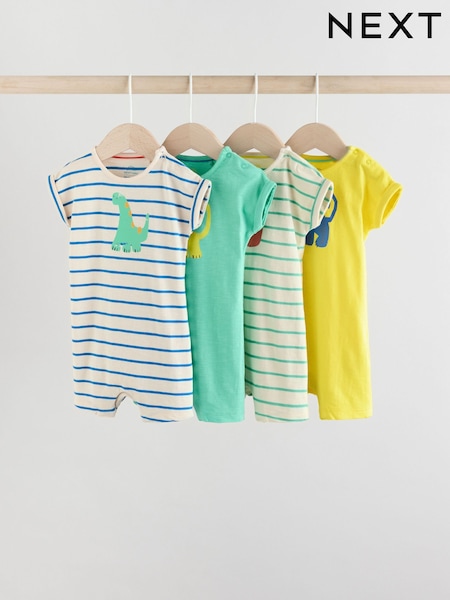Azul/Verde - 100% Cotton Baby Rompers 4 Pack (AB5603) | 29 € - 35 €