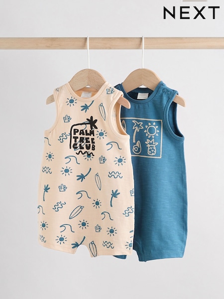 Blå - Baby 100% bomullsdrakter 2 Pakke (AB5607) | kr217 - kr251