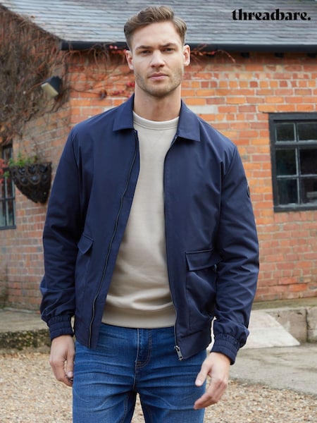 Threadbare Navy Patch Pocket Collared Zip-Through Jacket (AB5612) | €64