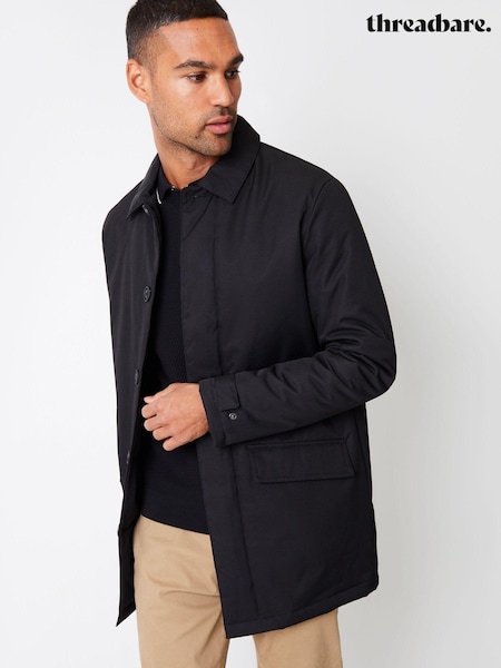 Threadbare Black Showerproof Button Up Collared Jacket (AB5630) | €73