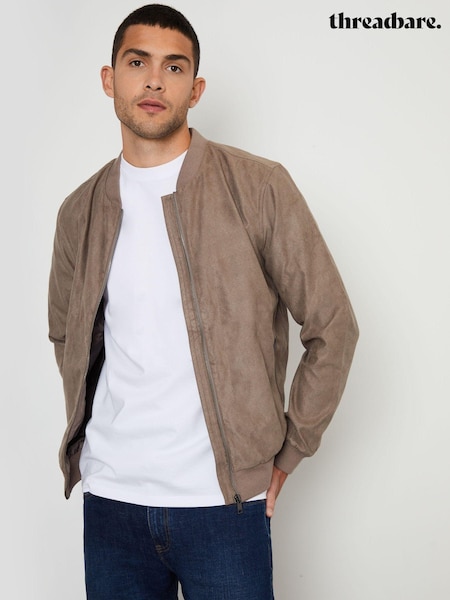 Threadbare Brown Faux Suede Bomber Jacket (AB5631) | €66