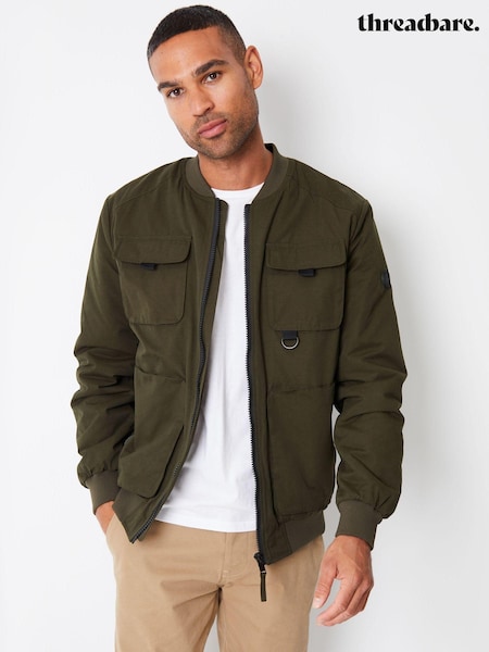 Threadbare khaki Green Showerproof Utility Bomber Jacket (AB5666) | €73