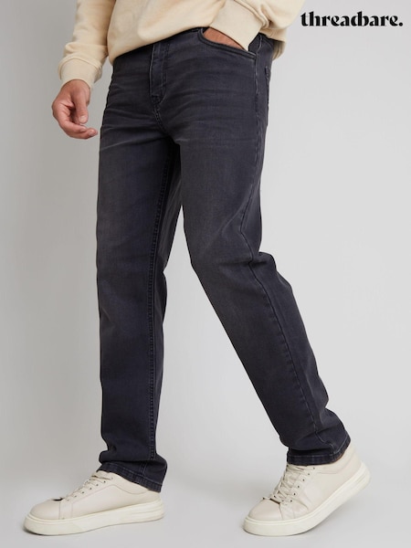 Threadbare Grey Long Straight Fit Jeans With Stretch (AB5677) | €32
