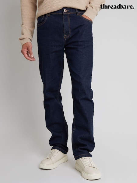 Темно-синий - Длинные - Threadbare Straight Fit Jeans With Stretch (AB5679) | €33