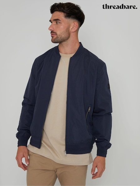 Threadbare Navy Showerproof Classic Bomber Jacket (AB5693) | R$ 465