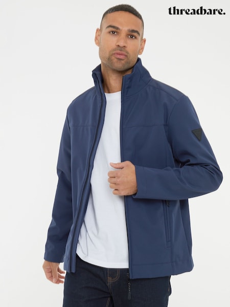 Threadbare Blue Funnel Neck Lightweight Jacket With Stretch (AB5695) | €30
