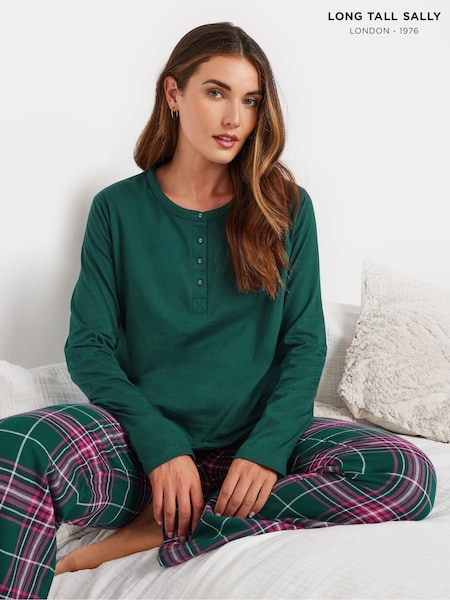 Long Tall Sally Long Sleeve Placket 100% Cotton Pyjamas Top (AB5734) | 26 €
