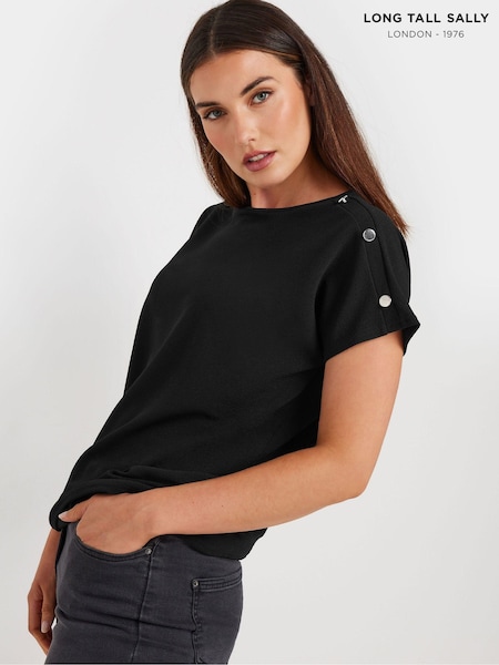 Long Tall Sally Button Shoulder T-shirt (AB5736) | ‏141‏₪