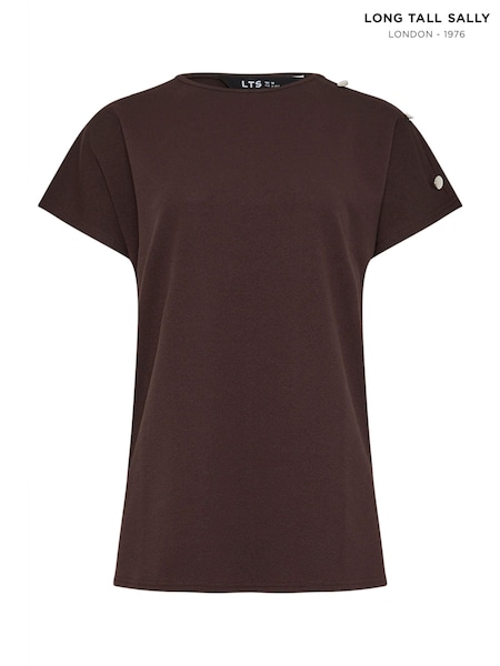 Long Tall Sally Tall Sally Chocolate Button Shoulder T-Shirt (AB5740) | €44