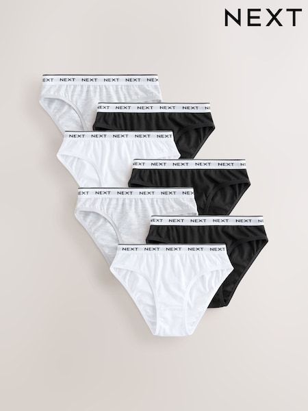 Black/White Bikini Briefs 7 Pack (5-16yrs) (AB5759) | $19 - $26