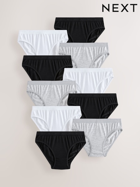 Negro/Blanco - Bikini Briefs 10 Pack (5-16yrs) (AB5760) | 17 € - 26 €