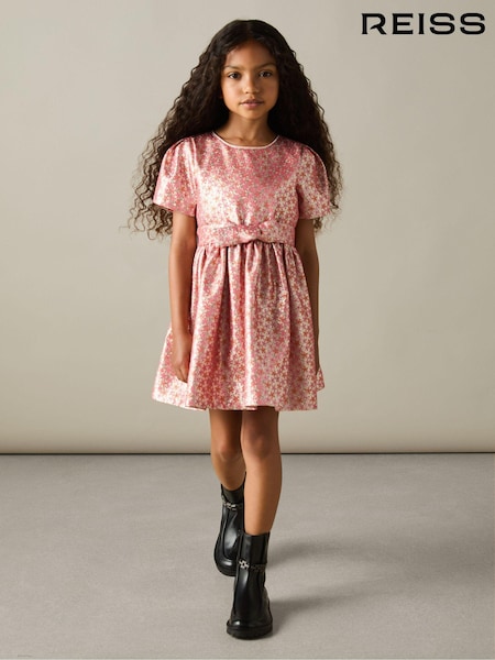 Reiss Pink Leomie 4-9 yrs Floral Fil-Coupé Dress (AB5964) | 441 QAR